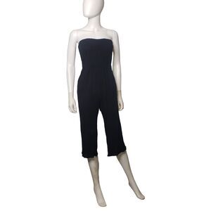 AERIE Black Strapless Sleeveless Cropped Jumpsuit Womens Size XS